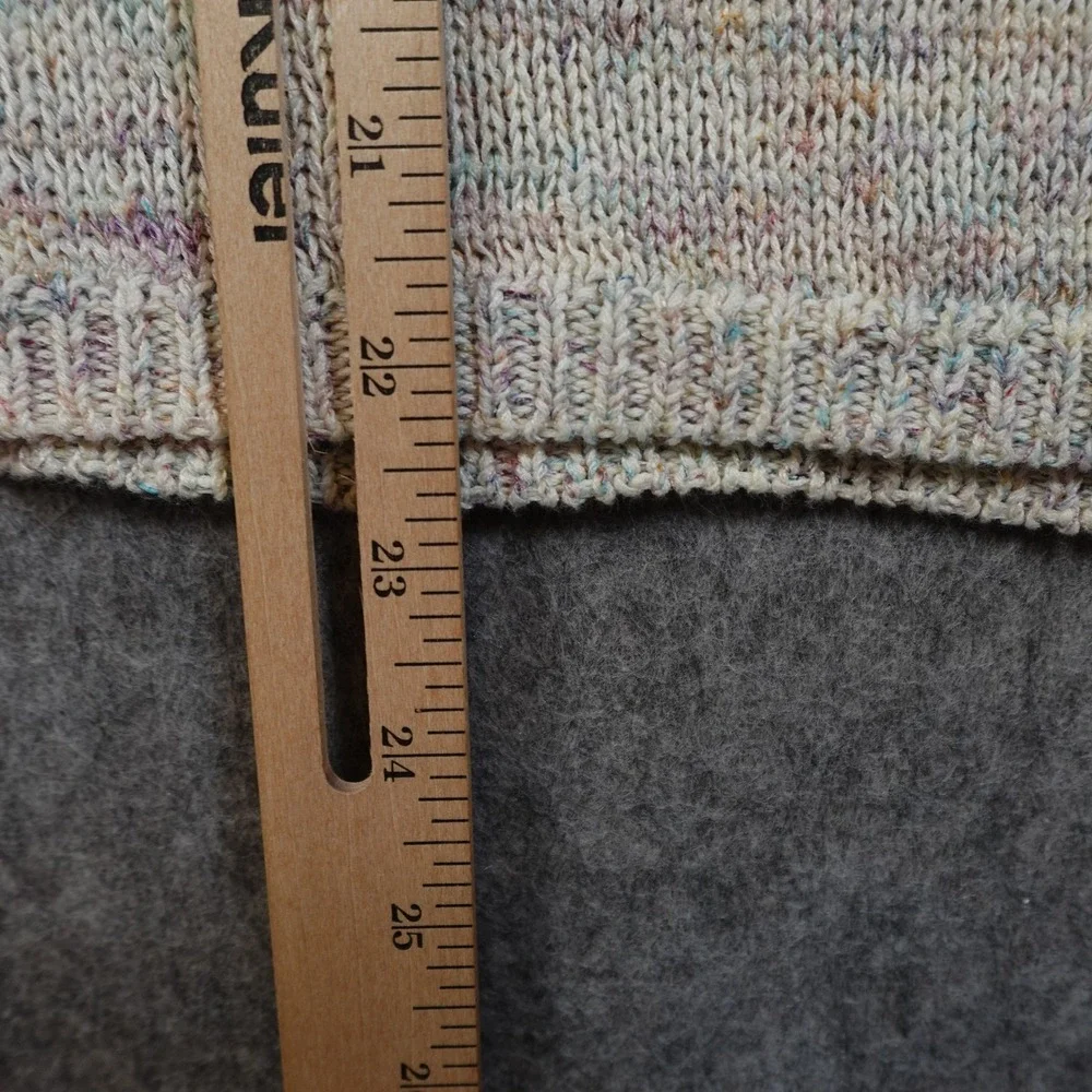 J. Jill Sweater Womens Medium Petite V Neck Knit Marled‎ Multicolor Long Sleeve